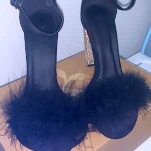 Charlotte Russe Fancy bedazzled,black heels PERFECT for a night out!Size 9 women